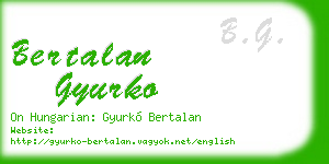 bertalan gyurko business card