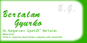 bertalan gyurko business card